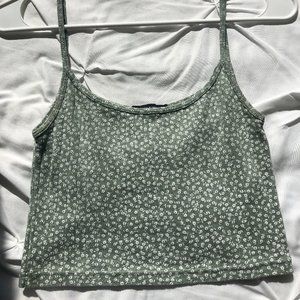 sage green brandy melville cropped tank